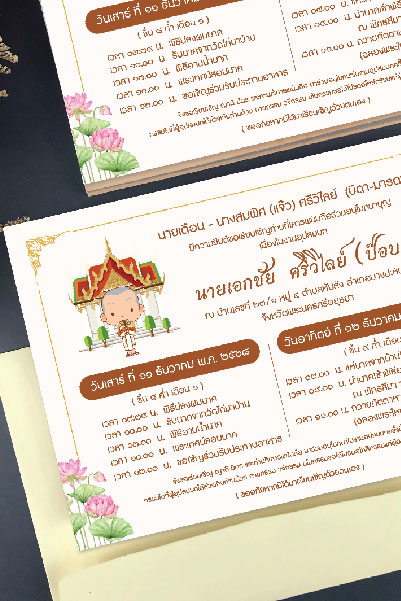 การ์ดงานบวช-การ์ดขึ้นบ้านใหม่