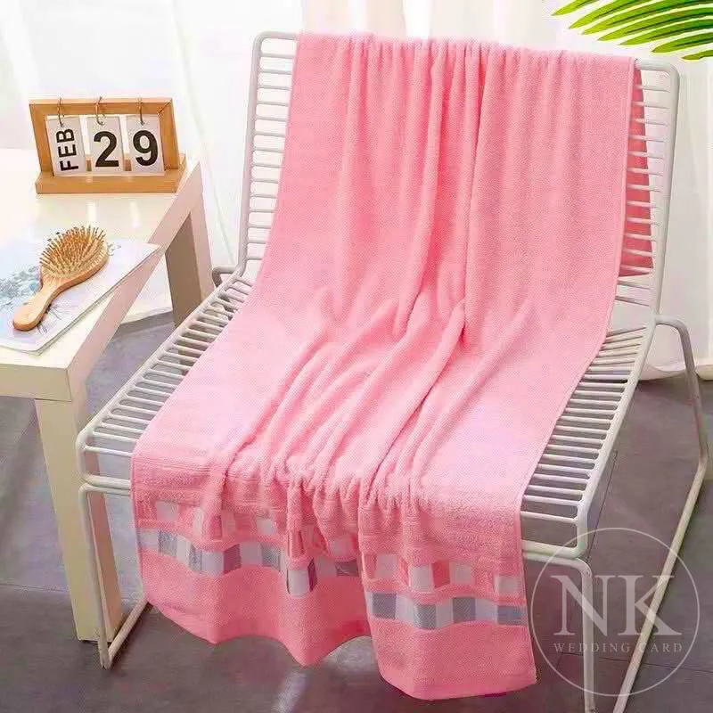 [ชมพู] - ผ้าเช็ดตัว 70x140ซม.