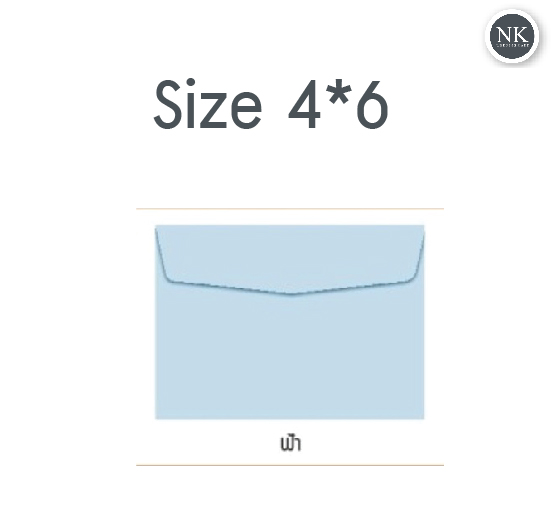 A2#46 - ซองใส่การ์ดขนาด 4x6 นิ้ว/ฝาทรงคลาสสิก สีฟ้าอ่อน โทนพาสเทล (มัดละ 50 ราคา 70 บาท)