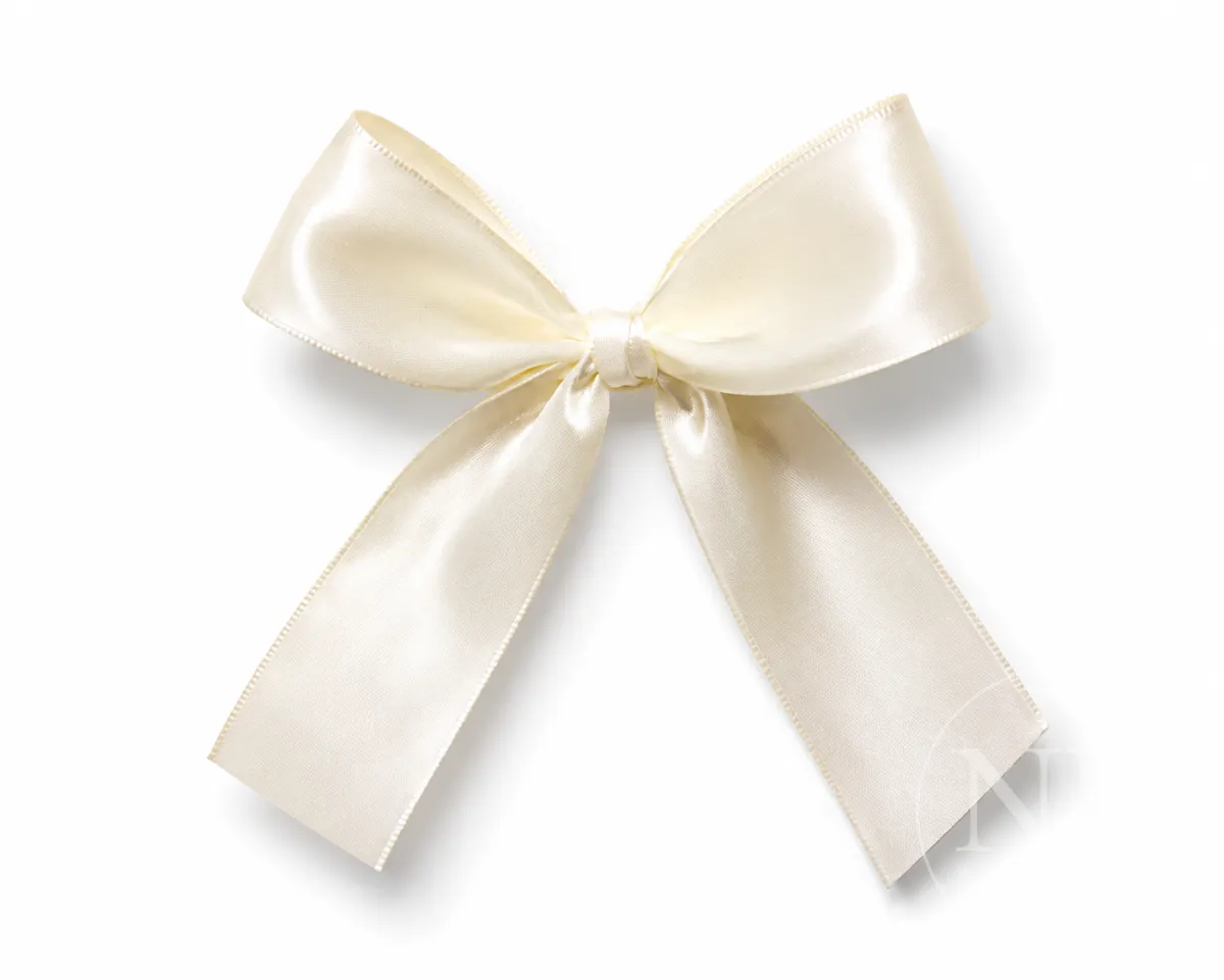 ขนาด1.5 นิ้ว  - โบว์ซาติน - สีครีม