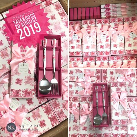 ของ ชำร่วย ช้อน ส้อม ช้อน ส้อม ของ ชำร่วย ของชำร่วย แต่งงาน ของชำร่วย งานแต่ง สีชมพู