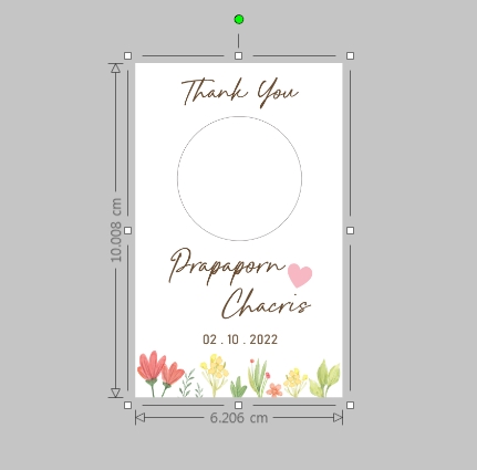 ป้ายของชำร่วยสำหรับใส่เหรียญ ขนาด 10*6 ซม.