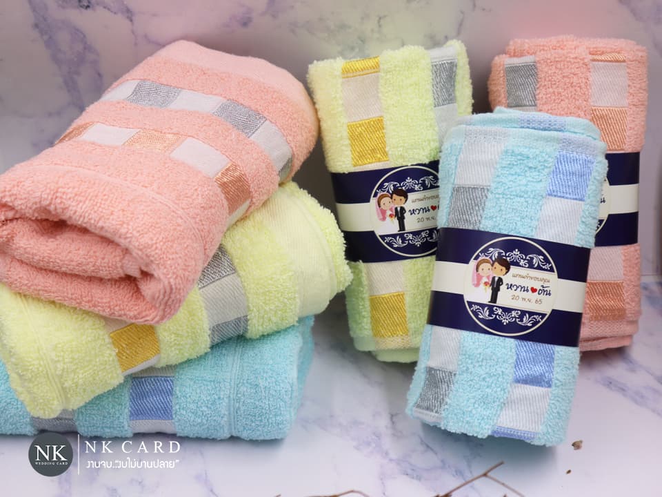 ของรับไหว้ - ผ้าเช็ดผม แบบม้วน ดีไซด์หรูๆ ถูกใจ ใช้งานได้จริง